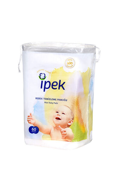 İpek Hidrofil Maxi Bebek Temizleme Pamuk Pedi 60 Adet