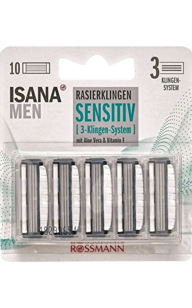 Isana Men Yedek Tıraş Bıçağı, 3 Bıçaklı, Hassas, 10 Adet