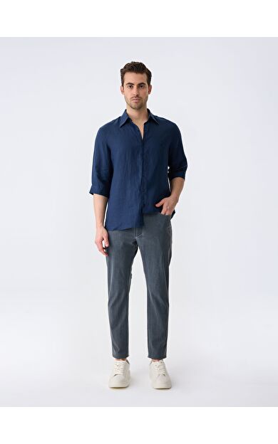 ISAORA THE LINEN GÖMLEK 3/4 NAVY