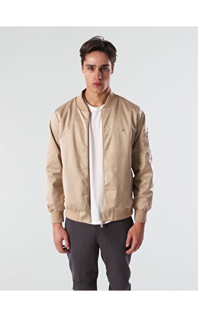 ISAORA SATEN BOMBER CEKET BEIGE