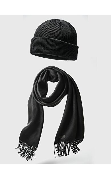 ISAORA %100 KAŞMİR BERE & KAŞKOL SET BLACK