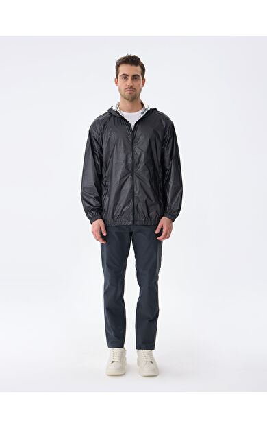 ISAORA ALUMINUM RAIN CEKET BLACK ONYX