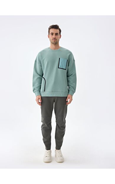 ISAORA PERFORMANCE COTTON SWEATSHIRT PALM GREEN