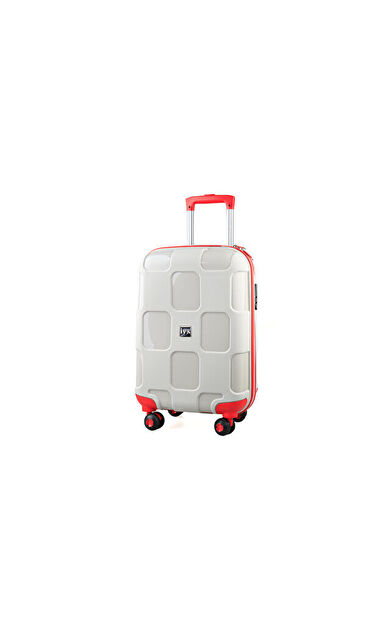 Ivs Bej Kırmızı Kare Kabin Boy Kabin Boy Seyahat Çantası PP4040-160-S Bej