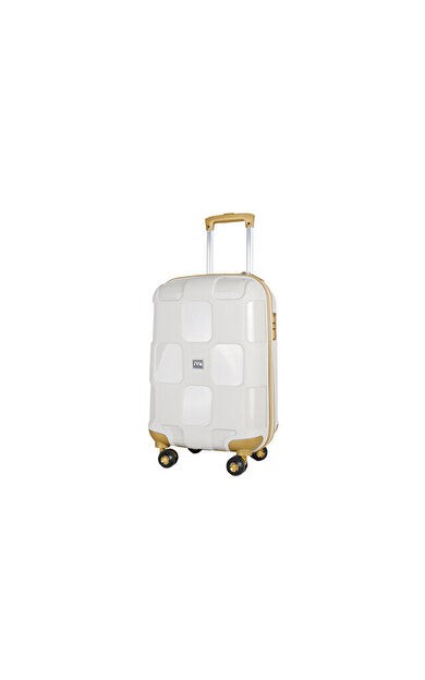 Ivs Bej Kahve Kare Kabin Boy Kabin Boy Seyahat Çantası PP4040-180-S Krem