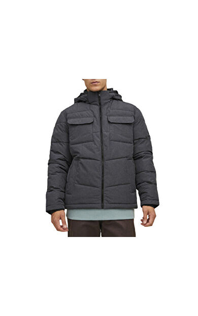 Jack Jones Jjbrady Puffer Sn Erkek Günlük Mont 12212233-DARK-GREY-MELANGE Gri