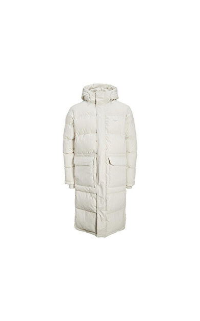 Jack Jones Jorsence Long Puffer Erkek Günlük Mont 12215143-MOONBEAM Krem