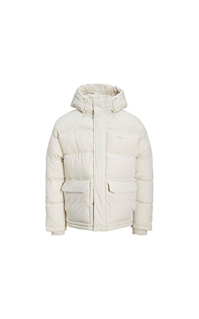 Jack Jones Jorsence Puffer Jacket Erkek Günlük Mont 12215144-MOONBEAM Beyaz