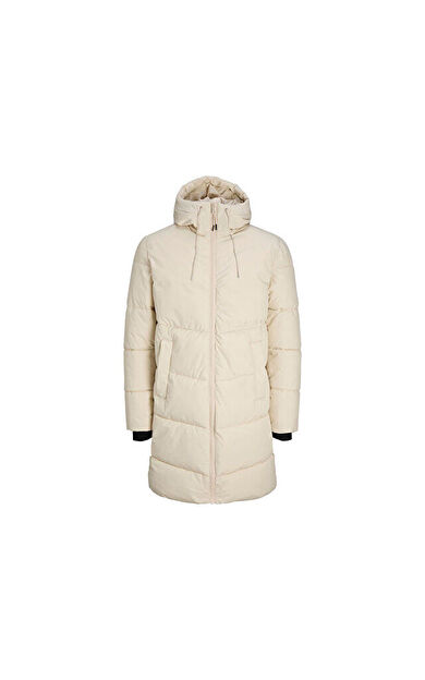 Jack Jones Jorcopenhagen Long Puffer Ln Erkek Günlük Mont 12215283-MOONBEAM Krem