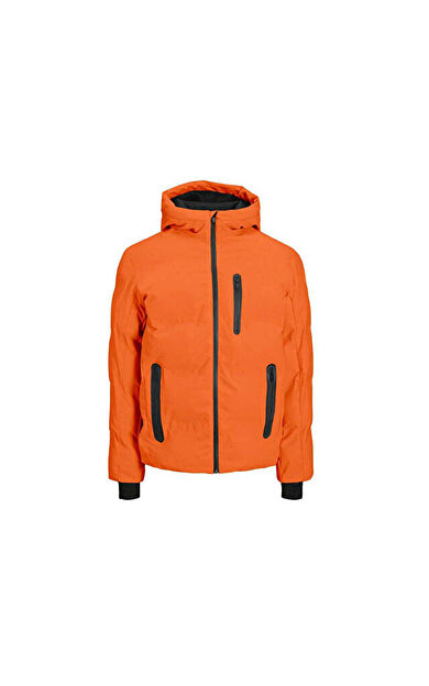 Jack Jones Jcoheat Puffer Jacket Sn Erkek Günlük Mont 12215507-MANDARIN-ORANGE Turuncu
