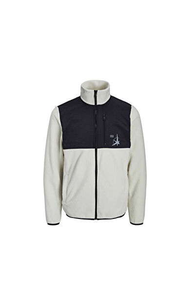 Jack Jones Jcofilo Polarfleece Sweat Zip High Sn Erkek Günlük Polar Ceket 12227868-MOONBEAM Beyaz