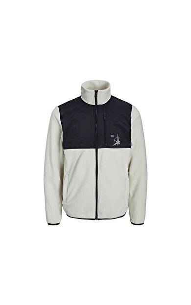Jack Jones Jcofilo Polarfleece Sweat Zip High Sn Erkek Günlük Polar Ceket 12227868-MOONBEAM Beyaz