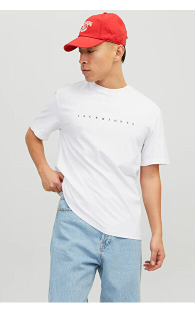 Jack &amp; Jones JJESTAR JJ TEE Erkek Tişört Beyaz