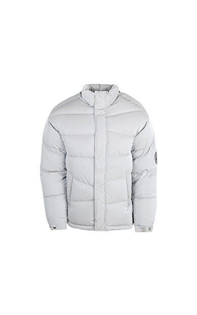 Jack Jones Jcoreflect Puffer Erkek Günlük Mont 12241177-HIGH-RISE Gri
