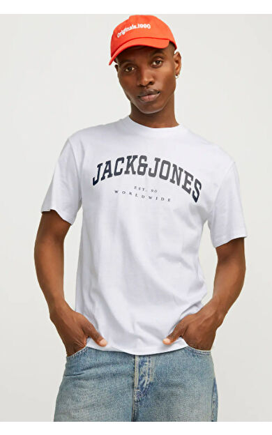 Jack &amp; Jones JJECALEB Erkek Tişört Beyaz