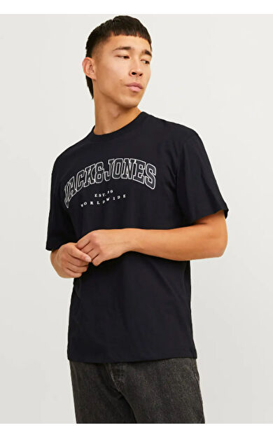 Jack &amp; Jones JJECALEB Erkek Tişört Siyah