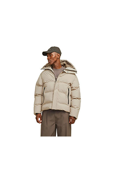 Jack Jones Jcolpha Puffer Sn Erkek Günlük Mont 12261971-CROCKERY Krem