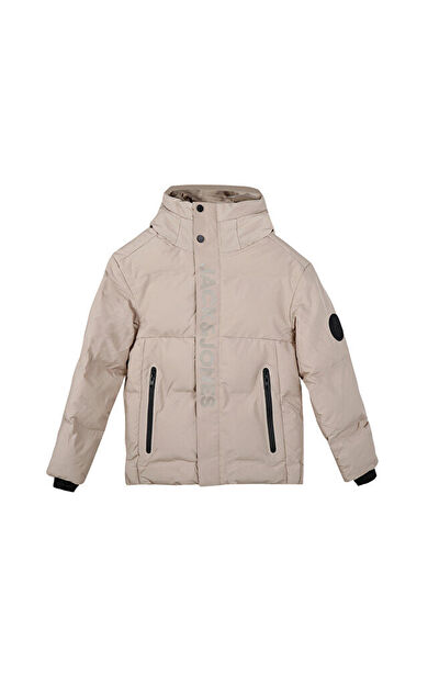 Jack Jones Jcoalpha Puffer Jnr Çocuk Günlük Mont 12262162-CROCKERY Krem