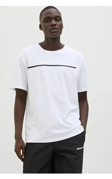 Jack &amp; Jones JCOFUSION Erkek Tişört Beyaz