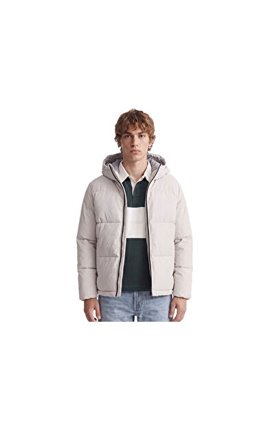Jack Jones JJGALAXY PUFFER JACKET Erkek Outdoor Montu 12303930-MOONBEAM Beyaz