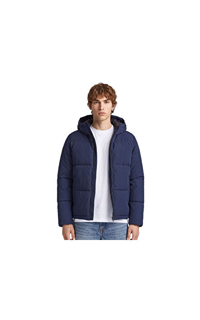 Jack Jones JJGALAXY PUFFER JACKET Erkek Outdoor Montu 12303930-SKY-CAPTAIN Lacivert