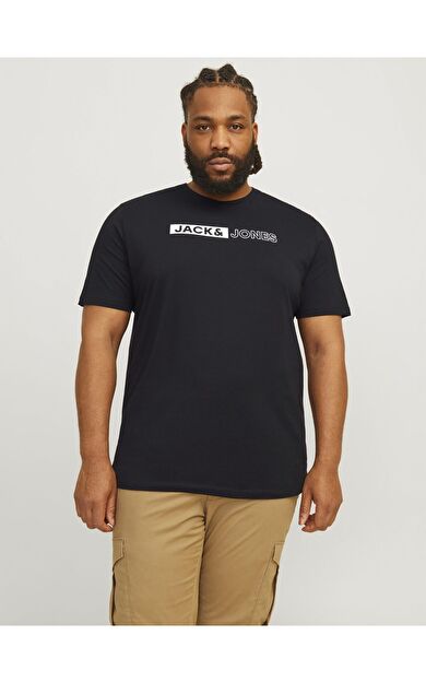 Jack &amp; Jones JJECORP LOGO TEE PLAY Erkek Büyük Beden T-Shirt 12243630         Black