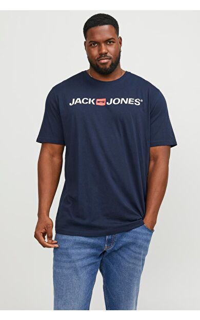 Jack & Jones Jjecorp Plus Erkek Büyük Beden T-Shirt 12184987          Lacivert