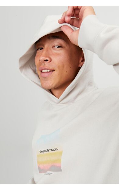 Jack & Jones JORVESTERBRO AQUA Erkek Kapşonlu Sweatshirt 12254308          Moonbeam