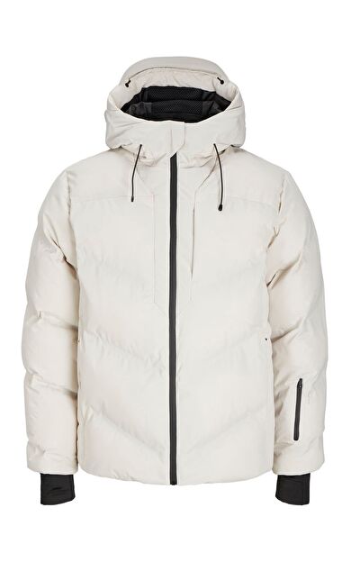 Jack & Jones Erkek Rüzgara Suya Dayanıklı Kapüşonlu Puffer Mont - Slay          Moonbeam