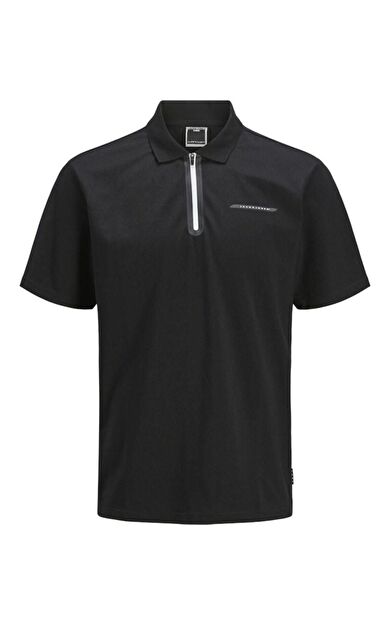 Jack & Jones Fusıon Pıque Fermuarlı Polo Yaka Erkek Tişört 12273127
         Siyah
