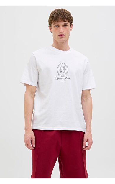 Jack &amp; Jones JORDIA GRAPHIC Erkek T-Shirt 12286609         Bright white
