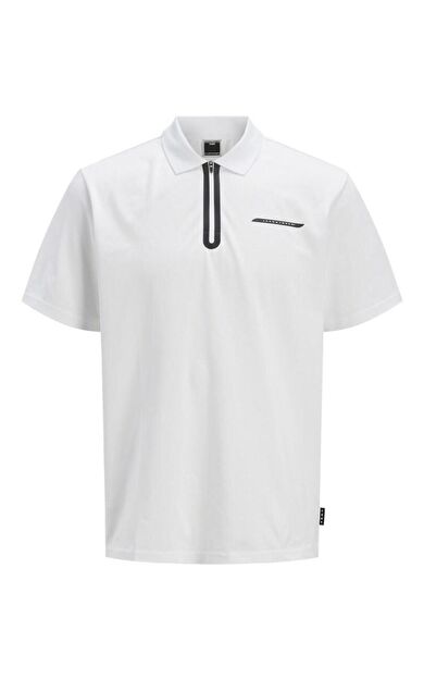 Jack & Jones Fusıon Pıque Fermuarlı Polo Yaka Erkek Tişört 12273127
         Beyaz