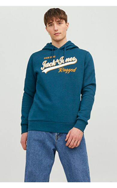 Jack & Jones Jjelogo Sweat Hood Erkek Sweatshirt 12233597          Sailor blue