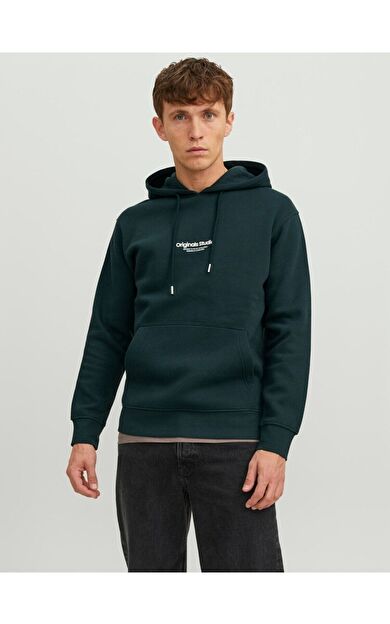 JACK JONES Erkek Kapüşonlu Önden Cepli Sweatshirt 12241687 Magical forest
