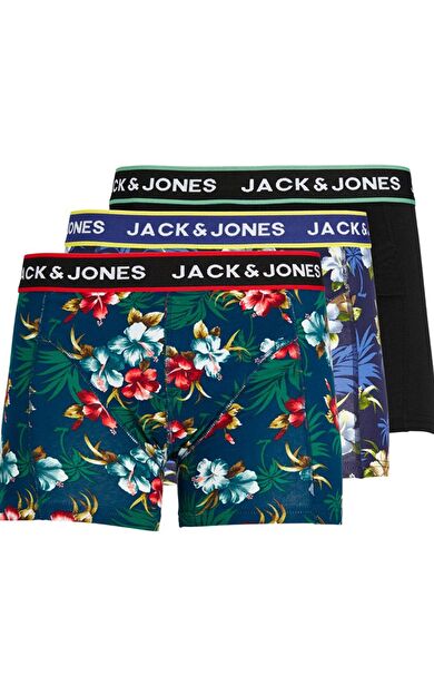 Jack & Jones JACFLOWER 12171253 3'lü Boxer          Black