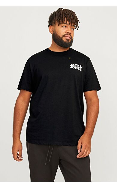 Jack & Jones Jjecorp Logo Erkek Büyük Beden T-Shirt 12158505          Black