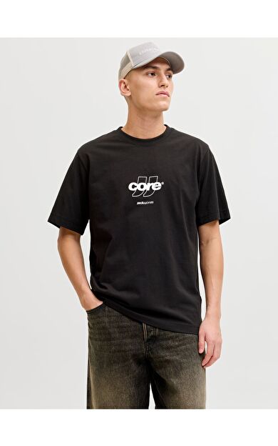 Jack & Jones Jcoclub Front Print Erkek Tişört 12289868
         Siyah
