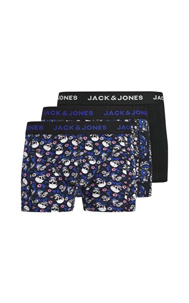 Jack & Jones Flower Skull Erkek 3'lü Boxer 12289026          Siyah