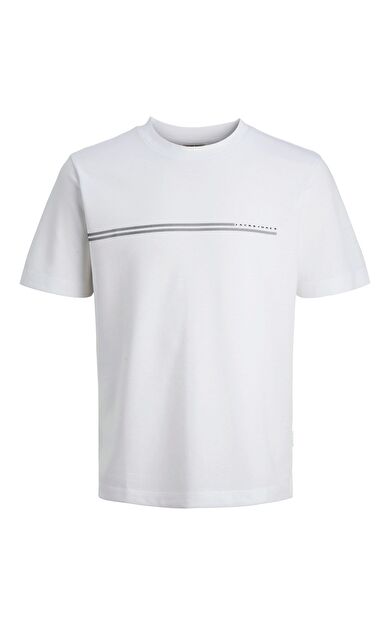 Jack & Jones Jcofusion Chest Brand Tee Erkek T-Shirt 12289936
         Bright white