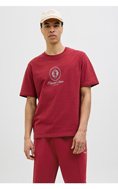 Jack &amp; Jones JORDIA GRAPHIC Erkek T-Shirt 12286609         Tibetan red