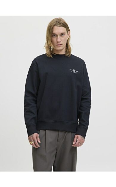 Jack & Jones Jprblachad Erkek Sweatshirt 12261386          Siyah2