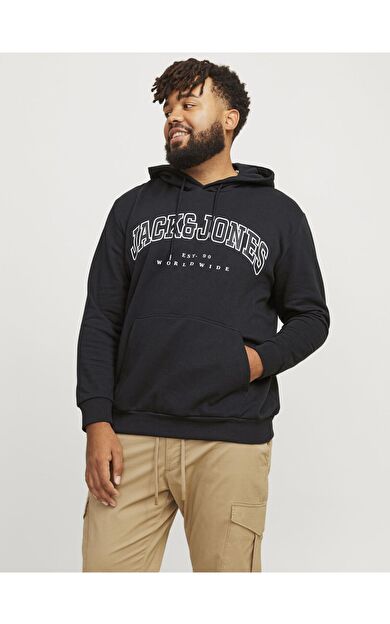 Jack & Jones Jjecaleb Erkek Büyük Beden Sweatshirt 12258867          Black