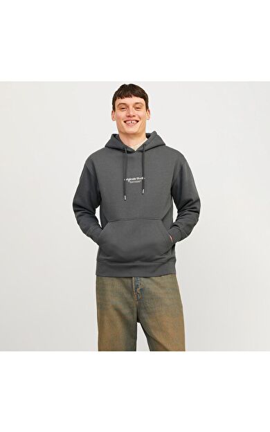 Jack & Jones Jorvesterbro Erkek Kapüşonlu Sweatshirt 12241687          İron gate