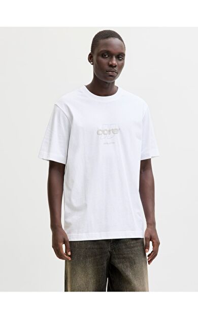 Jack & Jones Jcoclub Front Print Erkek Tişört 12289868
         Beyaz