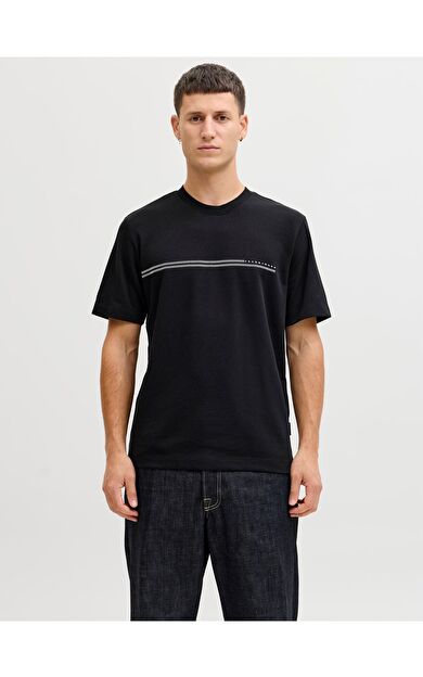 Jack & Jones Jcofusion Chest Brand Tee Erkek T-Shirt 12289936
         Black