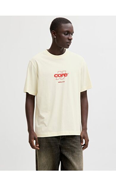 Jack & Jones Jcoclub Front Print Erkek Tişört 12289868
         Bej