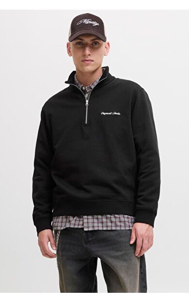 Jack & Jones Jornorrebro Erkek Dik Yaka Sweatshirt 12282899          Black