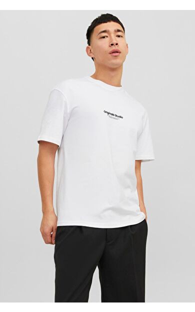 Jack & Jones Jorvesterbro Rahat Kesim Erkek T-Shirt 12240121          Beyaz