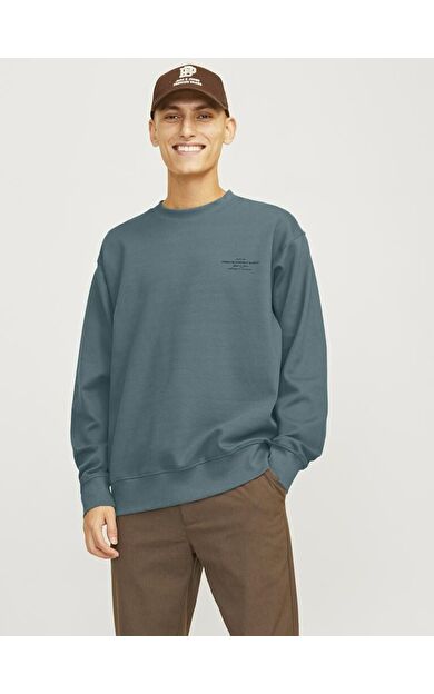 Jack Jones Blachad Brandıng Bisiklet Yaka Erkek Sweat 12261386