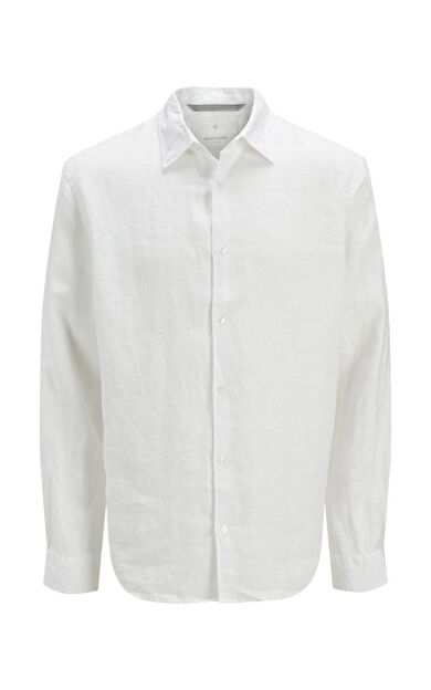 Jack Jones Blalawrence Relax Fit Keten Erkek Gömlek 12273907 12273907-Bright Whi